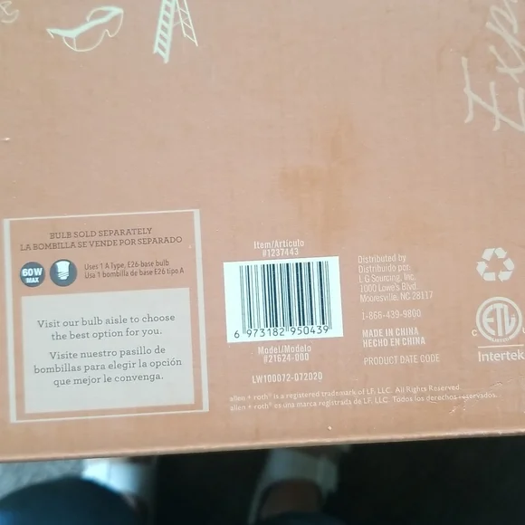 COPY - NWOB Allen & Roth Swag Pendant Light Rattan Shade Boho - Picture 6 of 10